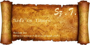 Szűcs Tiborc névjegykártya